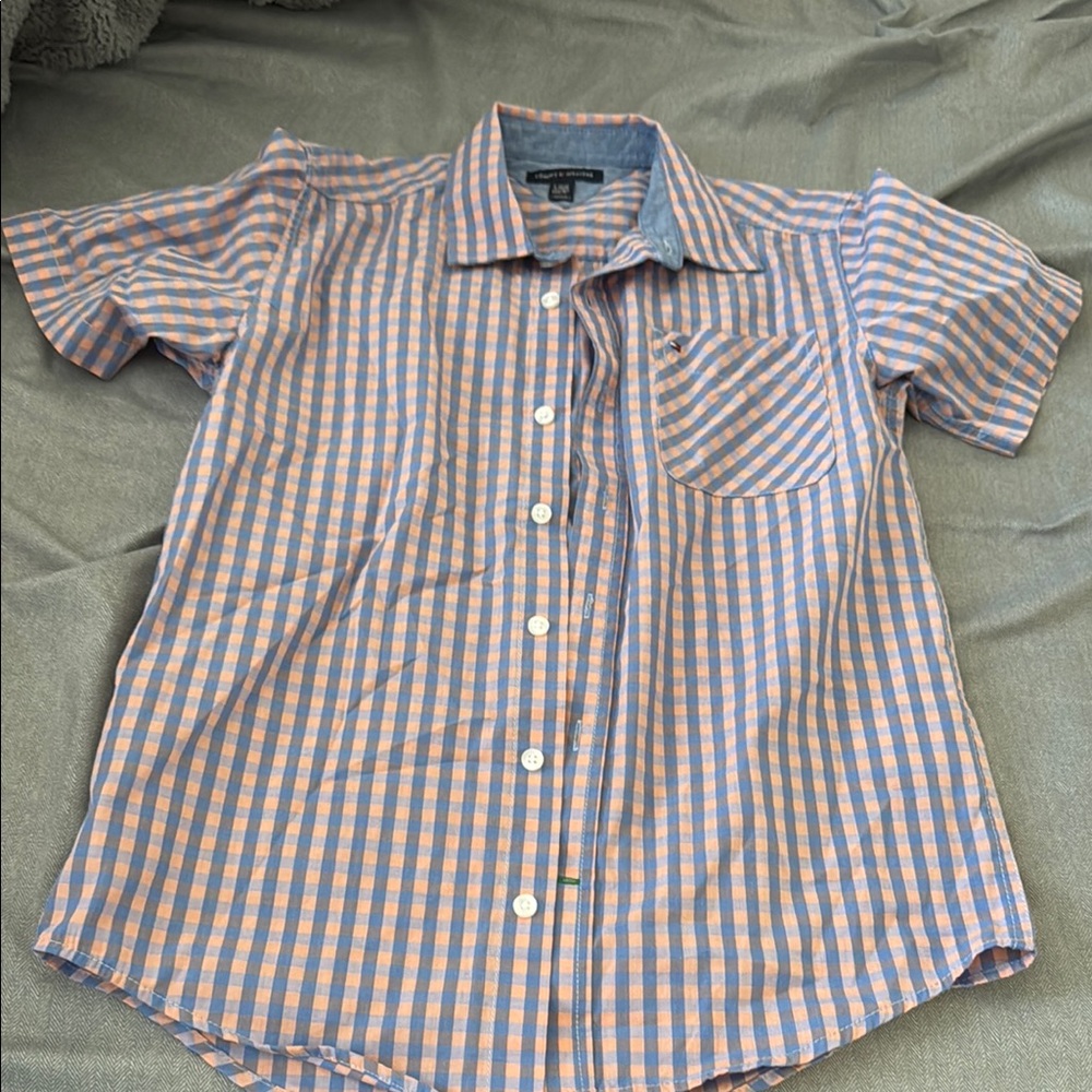 Tommy Hilfiger Blue and Pink Checkered Button Down Shirt